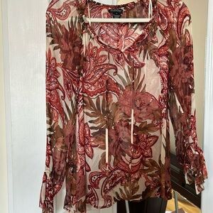 Sheer printed blouse